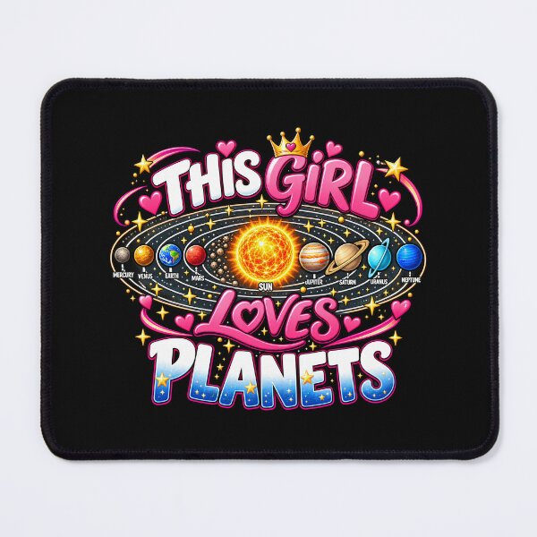 Item preview, This Girl Loves Planets Space System Lover Retro Solar designed and sold by Genius Geek.