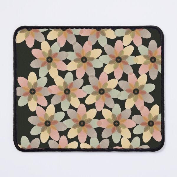 Item preview, 70s Retro Psychedelic Floral Bloom Overlay Geometric Grid Pattern designed and sold by KungPowUnicorn.
