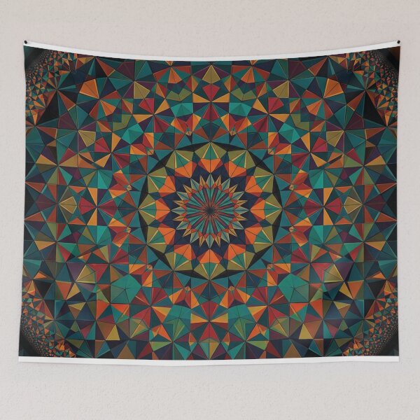 Item preview, Symmetrical Kaleidoscopic Triangles in Vibrant Geometric Harmony designed and sold by Solomon-Ent-144.