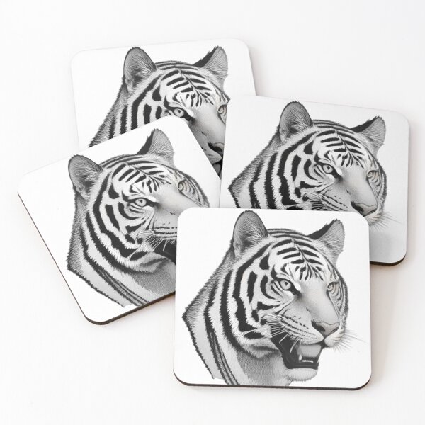 Item preview, Vintage Tiger Head Ink Sketch - Line Art Illustration designed and sold by ClickEstampa.