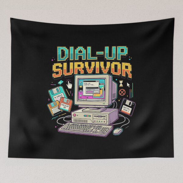 Item preview, Dial Up Survivor Retro Computer Pixel Art designed and sold by Priscillardman.