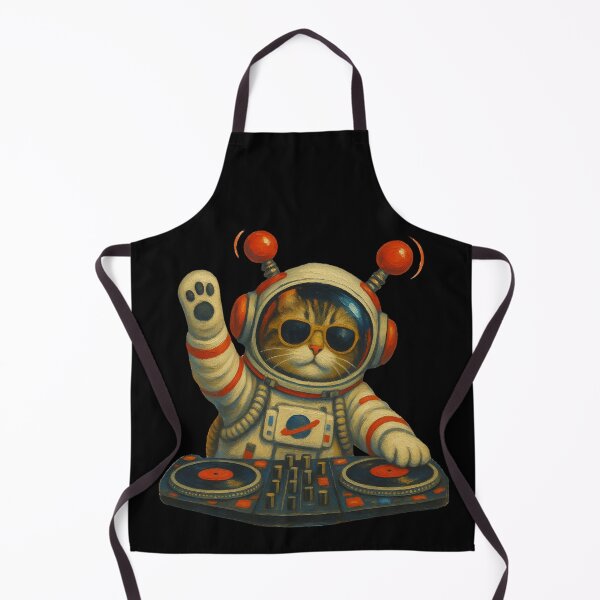 Item preview, DJ Cat Astronaut Space Helmet Retro Music Lover Design designed and sold by Genius Geek.