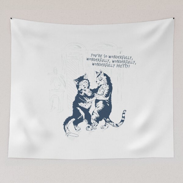 Item preview, Dancing Cats Whimsical Vintage Style Illustration designed and sold by Priscillardman.