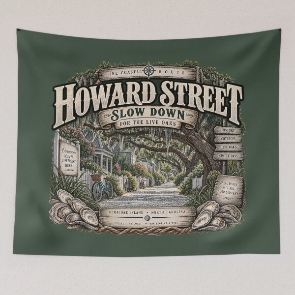 Item preview, Howard Street Slow Down Ocracoke designed and sold by The Coastal Route.