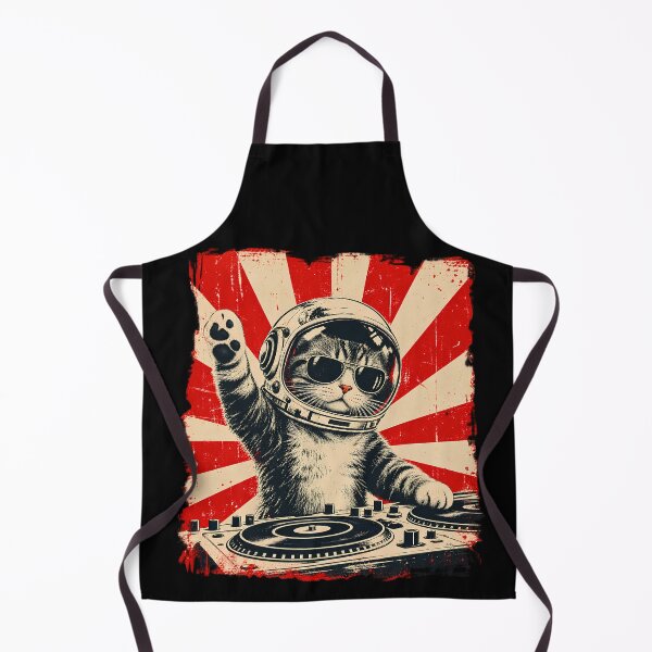 Item preview, DJ Cat Astronaut Space Helmet Retro Music Lover Design designed and sold by Genius Geek.