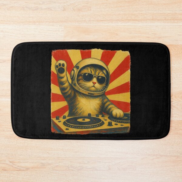 Item preview, DJ Cat Astronaut Space Cats Retro Music Lover Design designed and sold by Genius Geek.