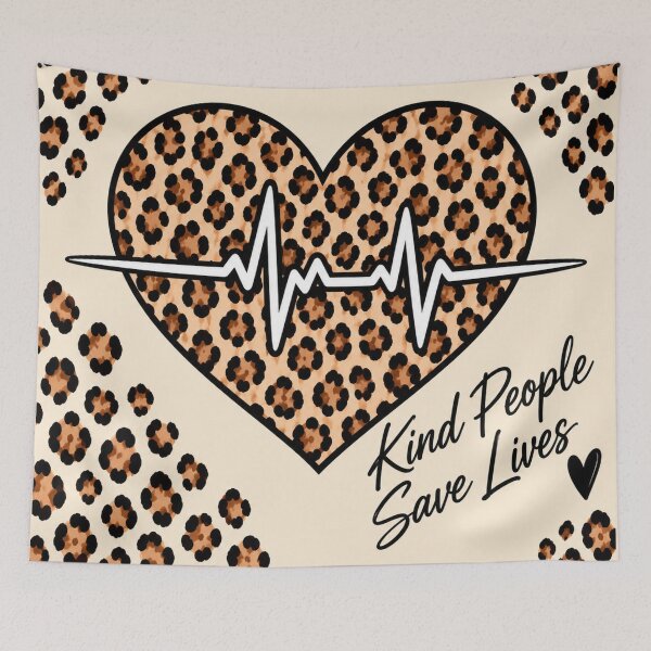 Item preview, Leopard Print Heart ECG Healthcare Throw Blanket designed and sold by ClinicalHubs.