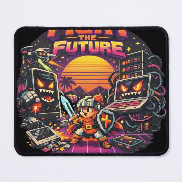 Item preview, Retro Pixel Art Knight Fights Future Tech designed and sold by Priscillardman.