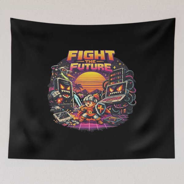 Item preview, Retro Pixel Art Knight Fights Future Tech designed and sold by Priscillardman.