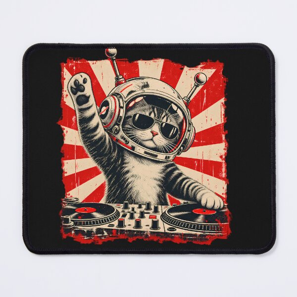 Item preview, DJ Cats Astronaut Space Cat Retro Music Lover Design designed and sold by Genius Geek.