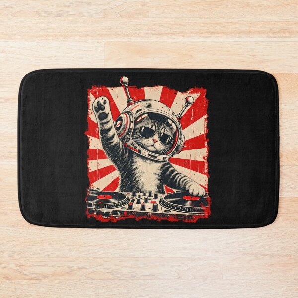 Item preview, DJ Cats Astronaut Space Cat Retro Music Lover Design designed and sold by Genius Geek.