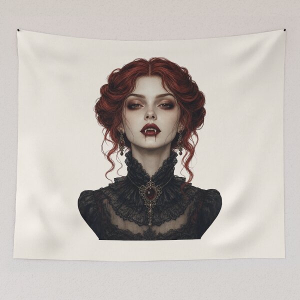 Item preview, Vampire Girl – Gothic Redhead Vampire Portrait designed and sold by SweetLilith.