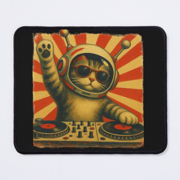 Item preview, DJ Cats Astronaut Space Cat Retro Music Lover Design designed and sold by Genius Geek.