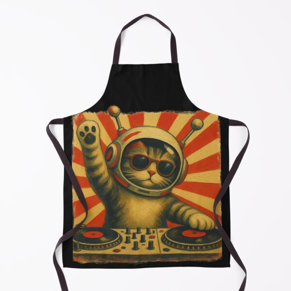 Item preview, DJ Cats Astronaut Space Cat Retro Music Lover Design designed and sold by Genius Geek.