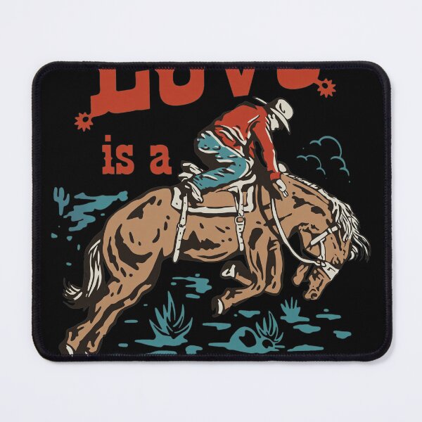 Item preview, Love is a Cowboy Vintage Rodeo Bucking Horse Art designed and sold by Priscillardman.
