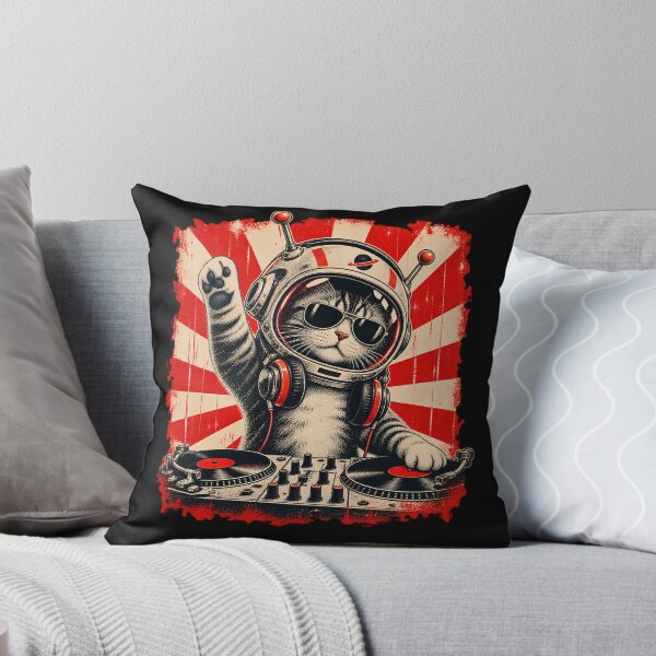 Item preview, DJ Cats Astronaut Space Cat Retro DJ deck Music Lover Design designed and sold by Genius Geek.
