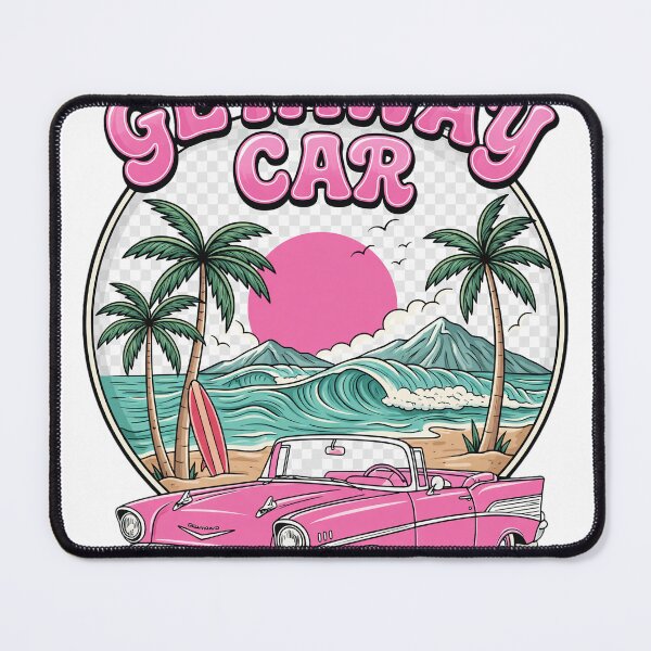 Item preview, Getaway Car Retro Beach Palm Tree Vintage Convertible designed and sold by Priscillardman.