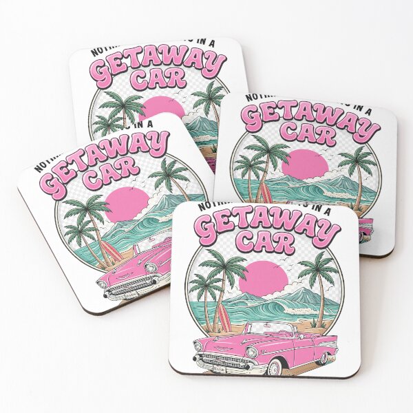 Item preview, Getaway Car Retro Beach Palm Tree Vintage Convertible designed and sold by Priscillardman.