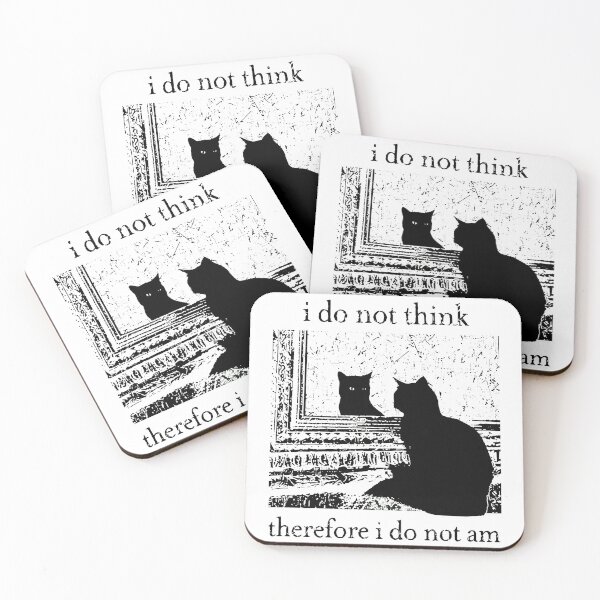Item preview, I Do Not Think Therefore I Do Not Am Cat Design, Funny Vintage Goth Emo Style designed and sold by Fibi-studio.
