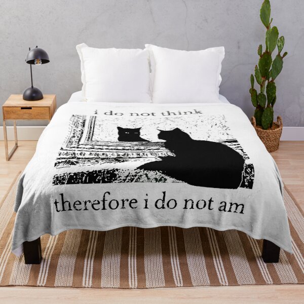 Item preview, I Do Not Think Therefore I Do Not Am Cat Design, Funny Vintage Goth Emo Style designed and sold by Fibi-studio.
