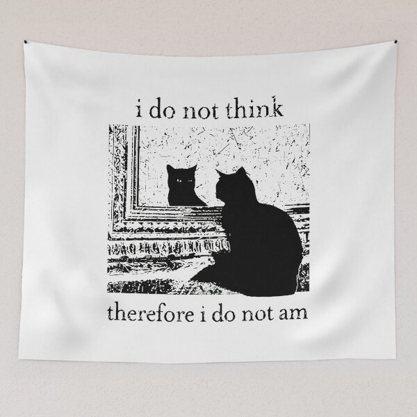 Item preview, I Do Not Think Therefore I Do Not Am Cat Design, Funny Vintage Goth Emo Style designed and sold by Fibi-studio.