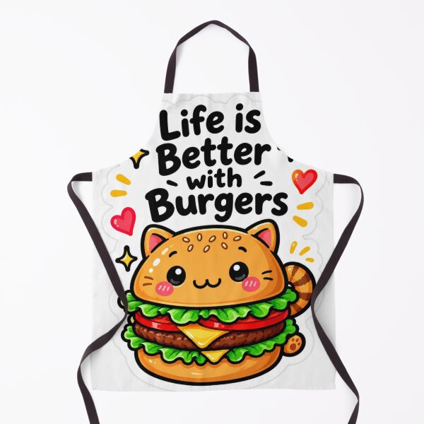 Item preview, Life Is Better with Burgers – Cute Cat Burger designed and sold by Kushwaha18.