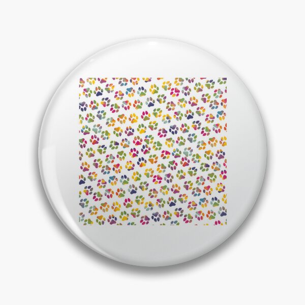 Item preview, Rainbow Paw Prints Pattern  Colorful Pet Footprints designed and sold by DesignMustangd.
