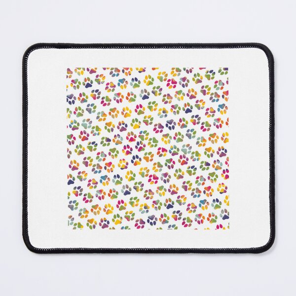 Item preview, Rainbow Paw Prints Pattern  Colorful Pet Footprints designed and sold by DesignMustangd.