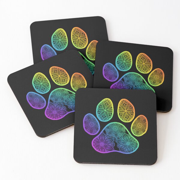 Item preview, Rainbow Pawprint Mandala designed and sold by DesignMustangd.