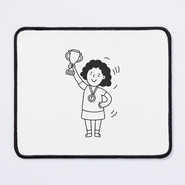 Item preview, Woman Raising Medal in Victory designed and sold by rasagamastore.