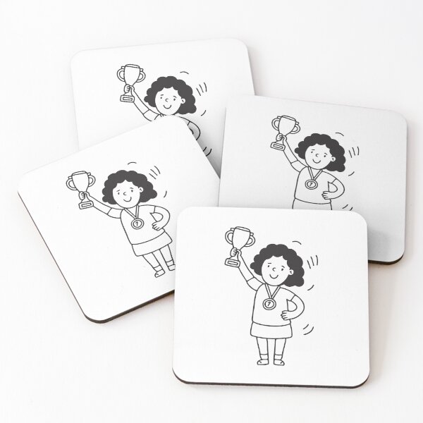 Item preview, Woman Raising Medal in Victory designed and sold by rasagamastore.