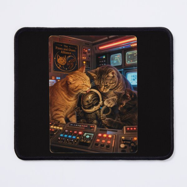 Item preview, The Paws and Claws Alliance - Retro Sci-Fi Cats and Alien Astrona designed and sold by PurrfectHome.