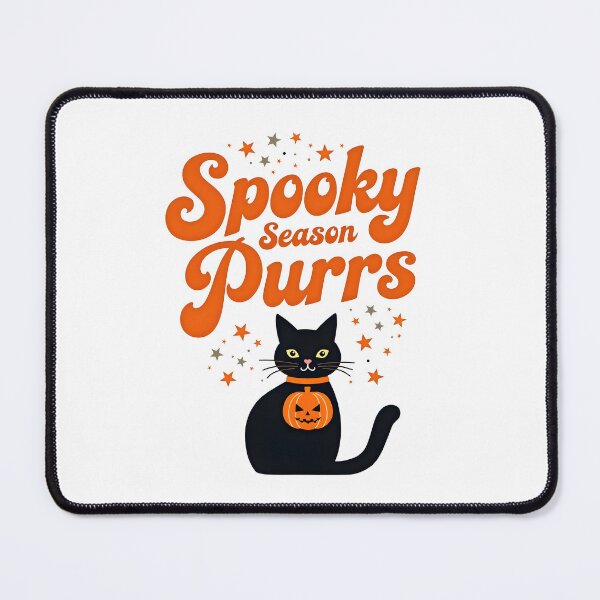 Item preview, spooky season purrs cute cat with pumpkin halloween designed and sold by Panya-Design.