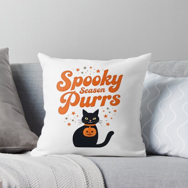 Item preview, spooky season purrs cute cat with pumpkin halloween designed and sold by Panya-Design.
