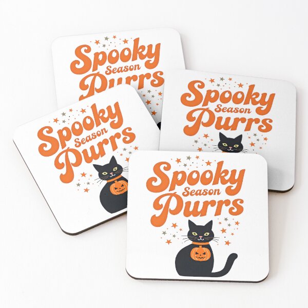 Item preview, spooky season purrs cute cat with pumpkin halloween designed and sold by Panya-Design.