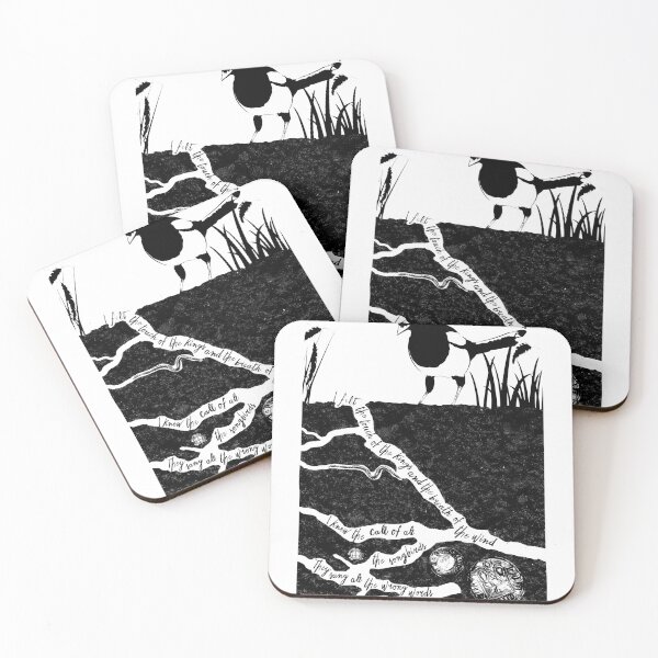 Item preview, Magpie Roots Poetry Bird Coins Illustration designed and sold by Gracieehner.