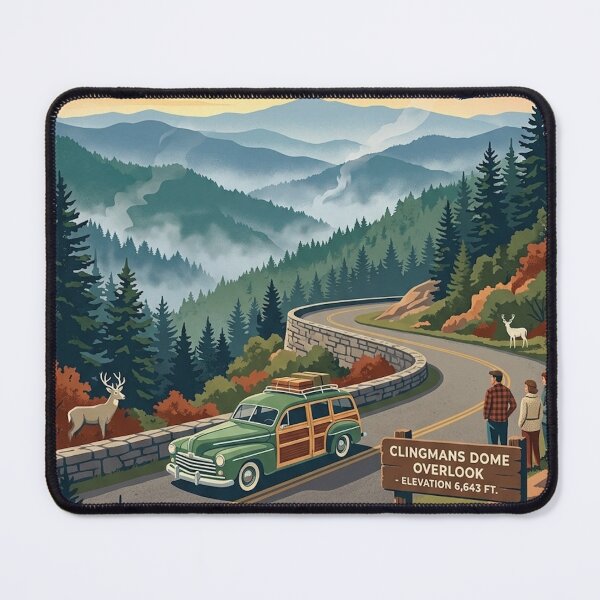 Item preview, Great Smoky Mountains National Park - Retro Vintage Poster designed and sold by CattlettArt.