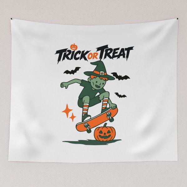 Item preview, Trick Or Treat Cute Halloween Zombie Playing Skateboard  designed and sold by mazyoy.