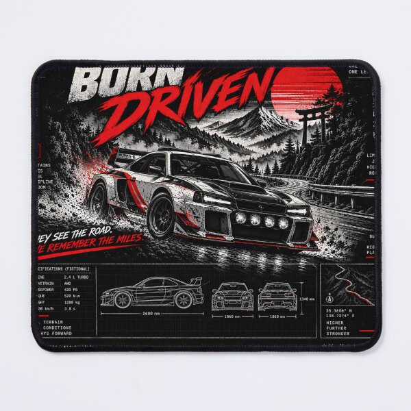 Item preview, Born Driven – Japanese Car Culture Retro Automotive Rally Poster designed and sold by MidnightPistons.
