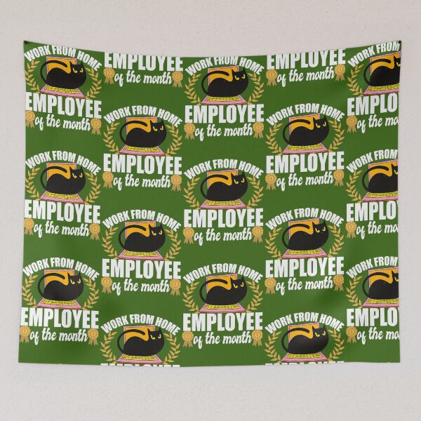 Item preview, Work From Home Employee Of The Month Cat Lover 640 designed and sold by CustomsBotk.