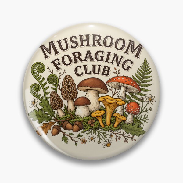 Item preview, Mushroom Foraging Club Vintage Woodland Fungi Botanical Illustration designed and sold by Pick&Grin.