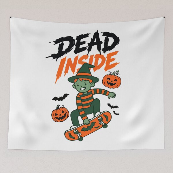 Item preview, Dead Inside Cute Spooky Zombie With Skateboard  designed and sold by mazyoy.
