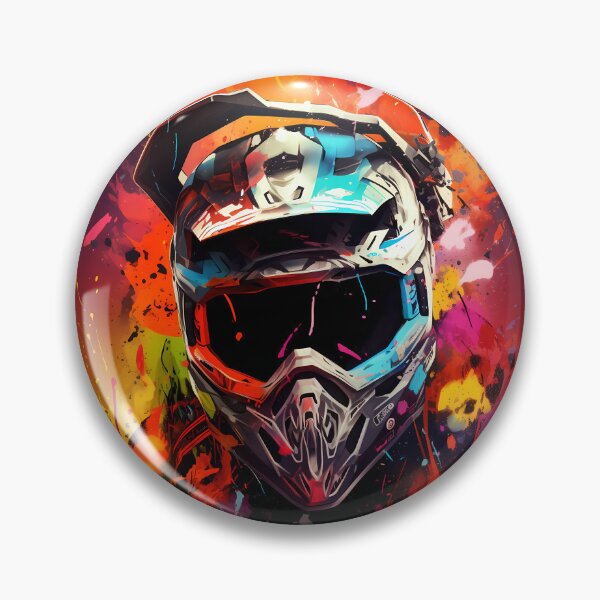 Item preview, Abstract Motocross Helmet Colorful Paint Splatter Dirt Bike Art  designed and sold by RevUpDesign.