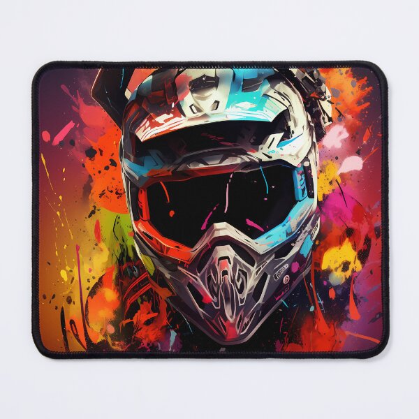 Item preview, Abstract Motocross Helmet Colorful Paint Splatter Dirt Bike Art  designed and sold by RevUpDesign.