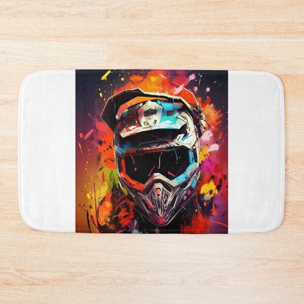 Item preview, Abstract Motocross Helmet Colorful Paint Splatter Dirt Bike Art  designed and sold by RevUpDesign.