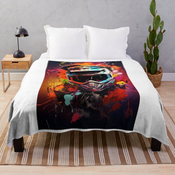 Item preview, Abstract Motocross Helmet Colorful Paint Splatter Dirt Bike Art designed and sold by RevUpDesign.