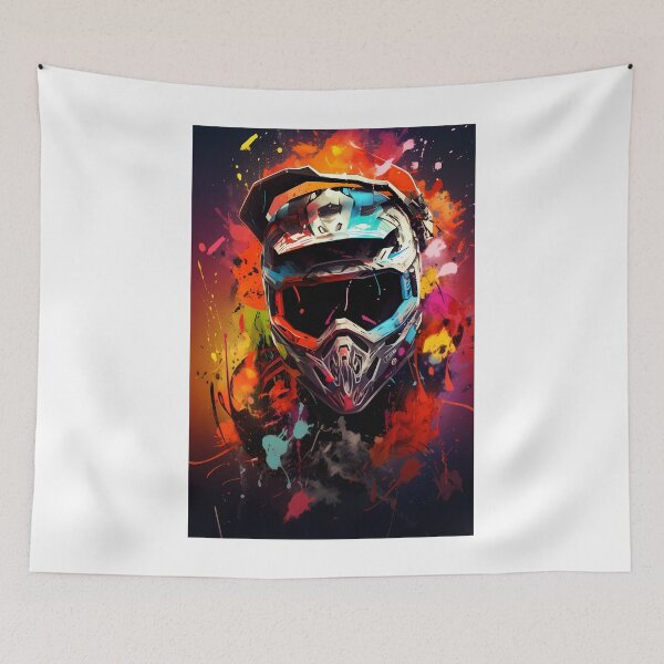 Item preview, Abstract Motocross Helmet Colorful Paint Splatter Dirt Bike Art  designed and sold by RevUpDesign.