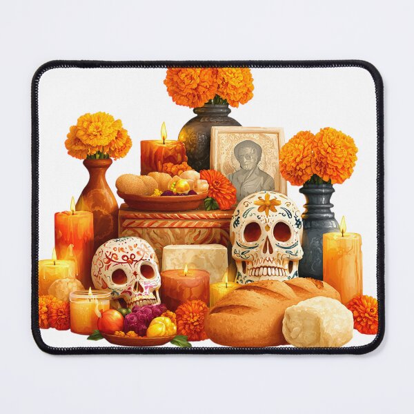 Item preview, Ofrenda Sugar Skulls Marigold flowers designed and sold by Instant Printing.