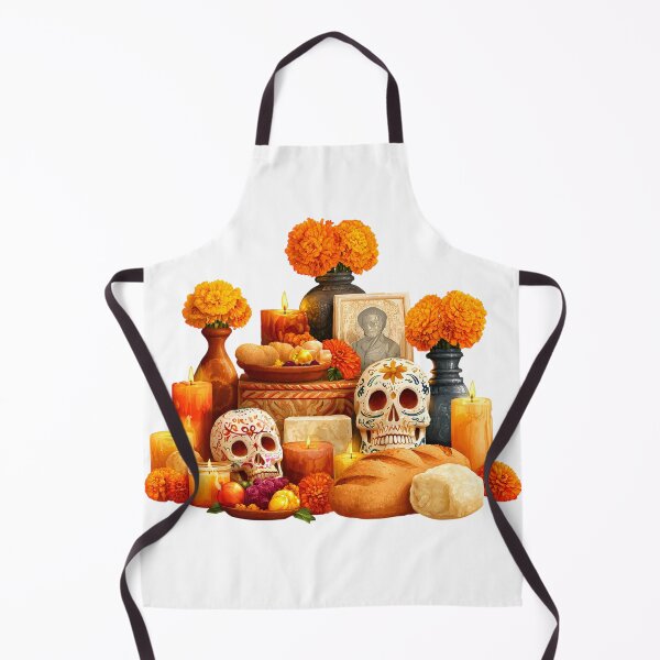 Item preview, Ofrenda Sugar Skulls Marigold flowers designed and sold by Instant Printing.
