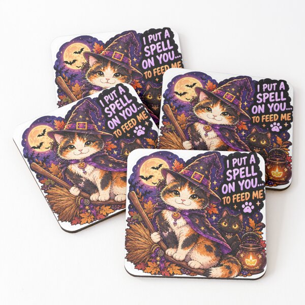 Item preview, I Put a Spell on You to Feed Me Calico Cat Design | Chaos Cat Club Halloween designed and sold by DailyStruggleCo.